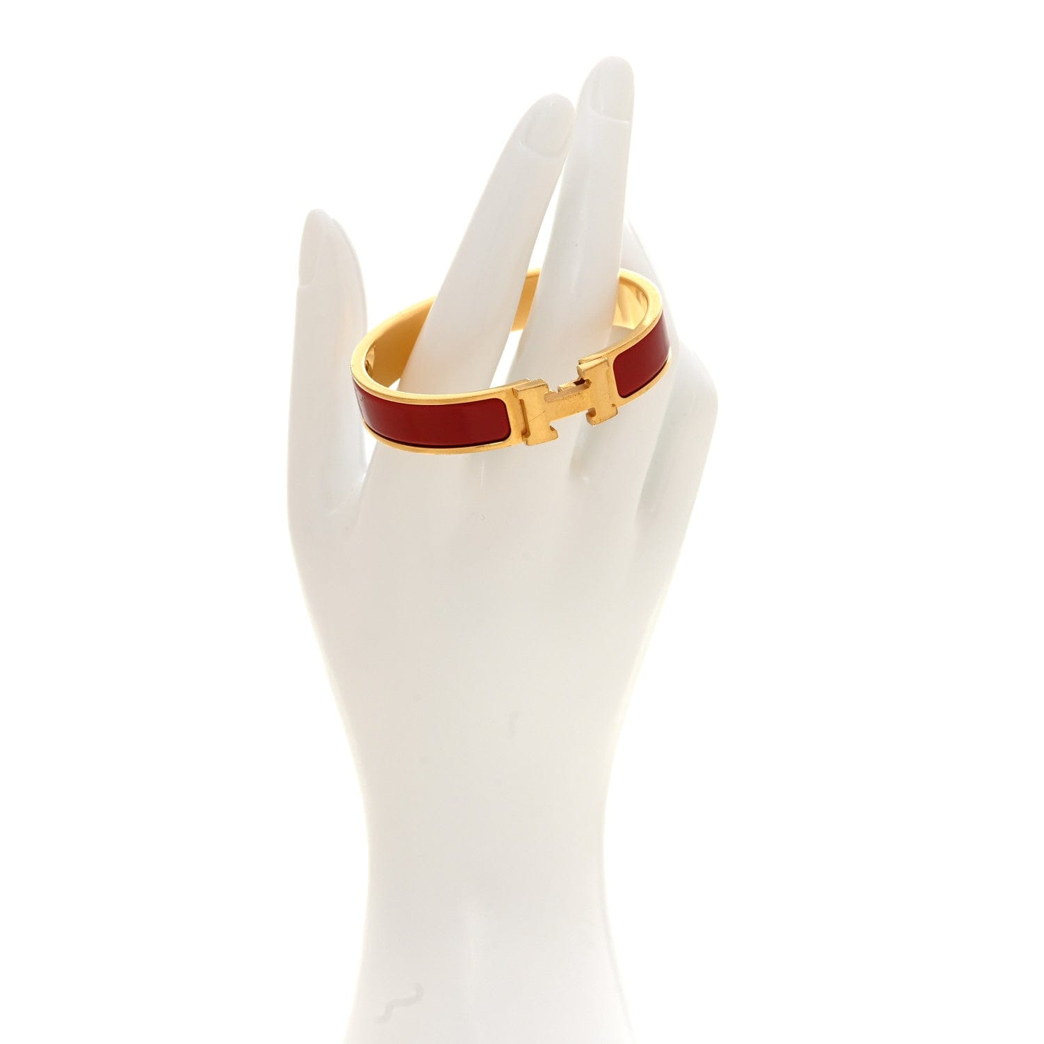 Hermes Enamel Narrow Clic Clac H Bracelet PM Rouge Amarante