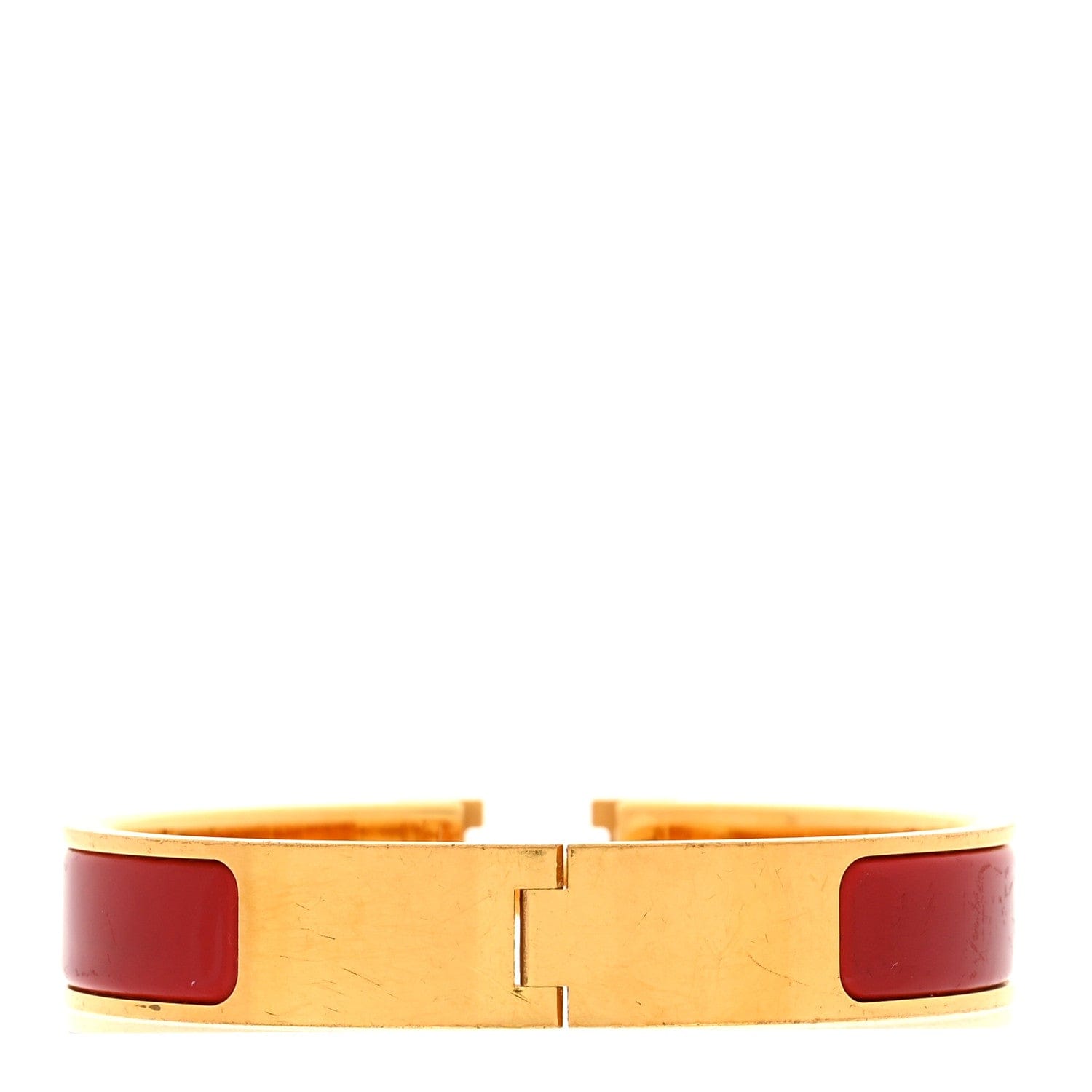 Hermes Enamel Narrow Clic Clac H Bracelet PM Rouge Amarante