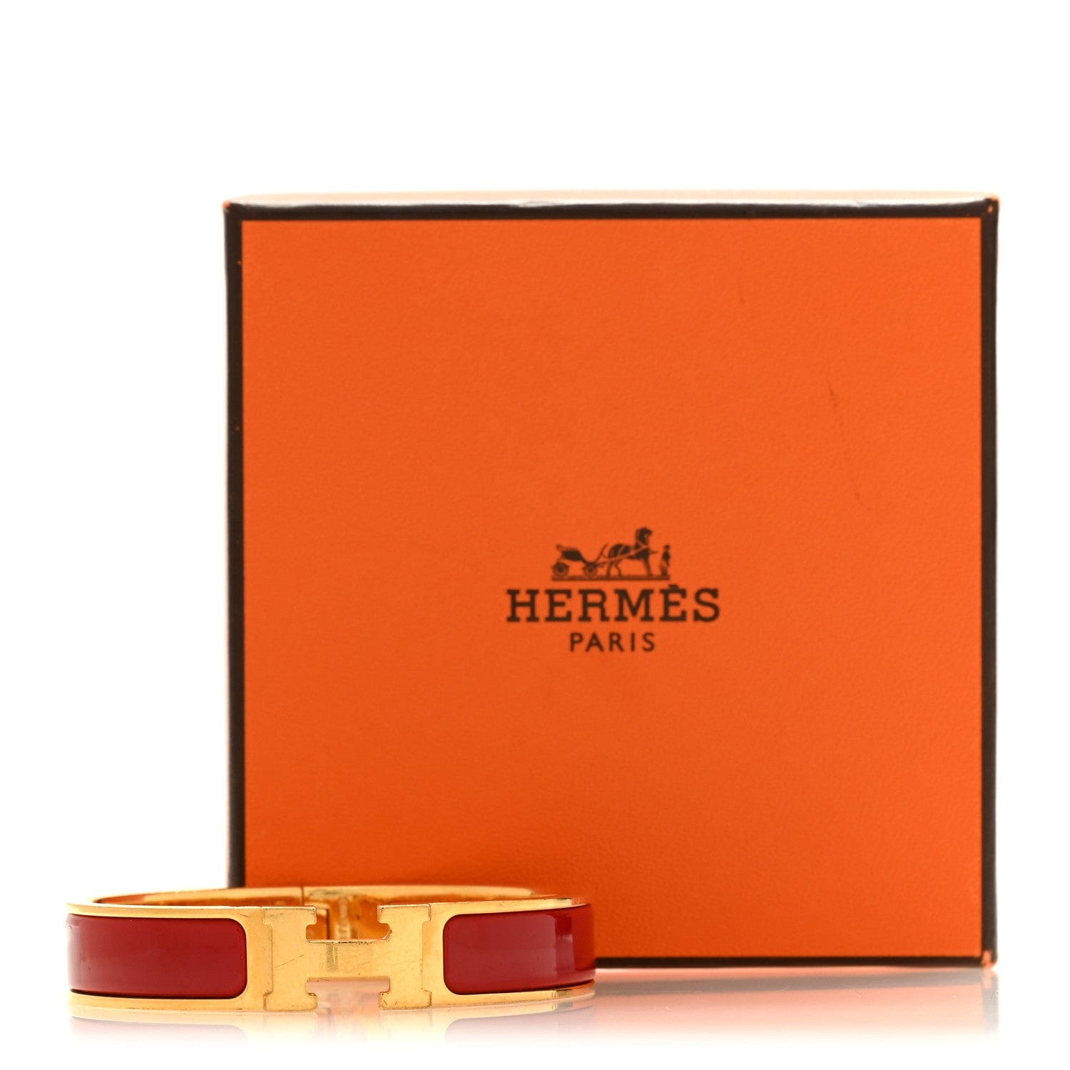Hermes Enamel Narrow Clic Clac H Bracelet PM Rouge Amarante