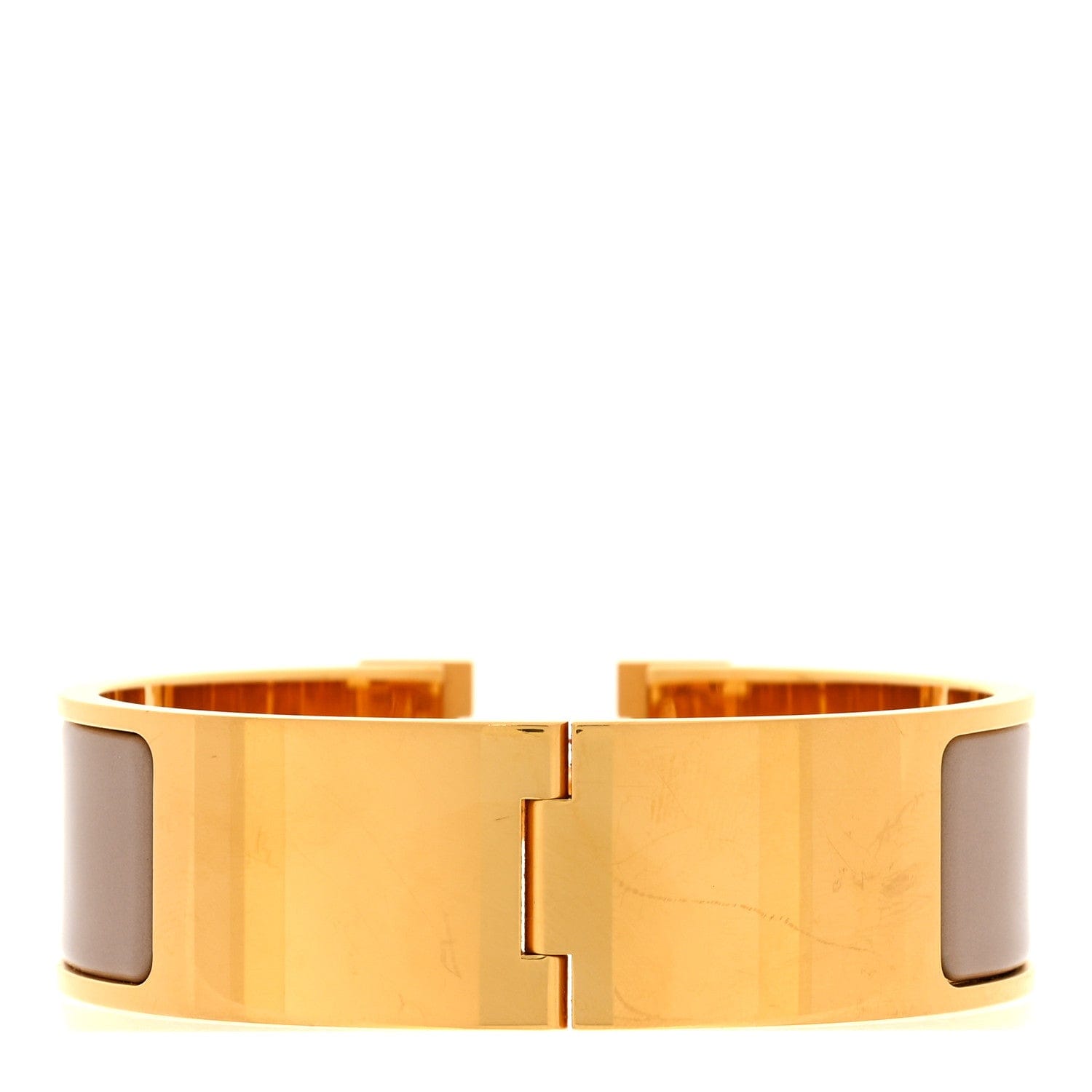 Hermes Enamel Wide Clic Clac H Bracelet GM Marron Glace