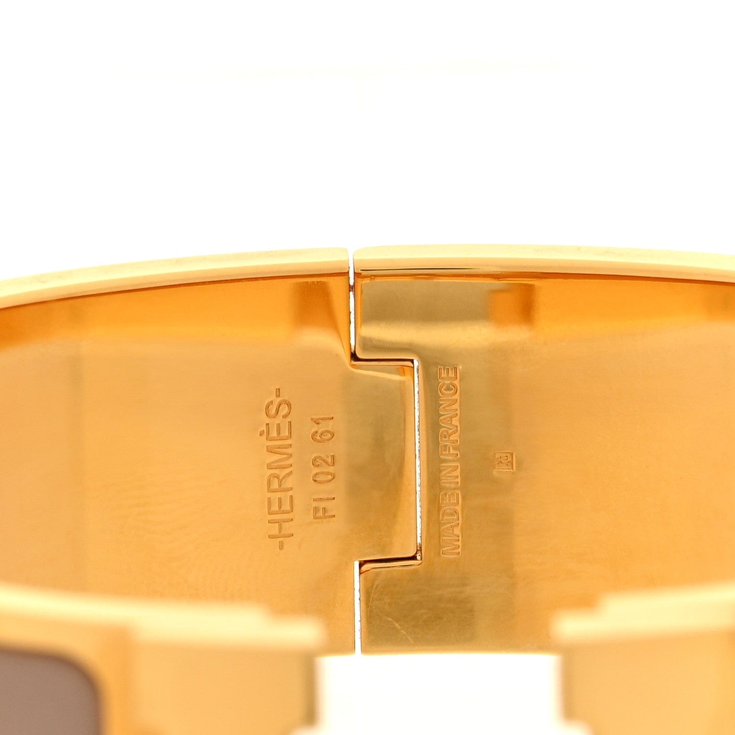 Hermes Enamel Wide Clic Clac H Bracelet GM Marron Glace
