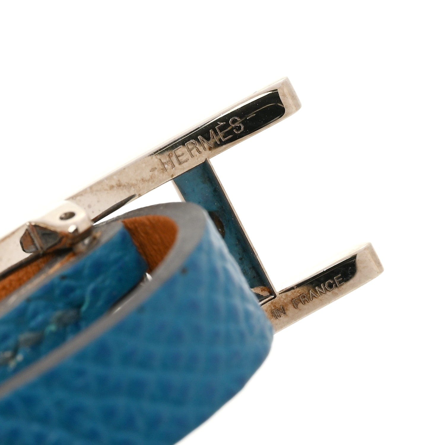 Hermes Epsom Hapi 3 mm Triple Tour Wrap Bracelet Bleu Izmir
