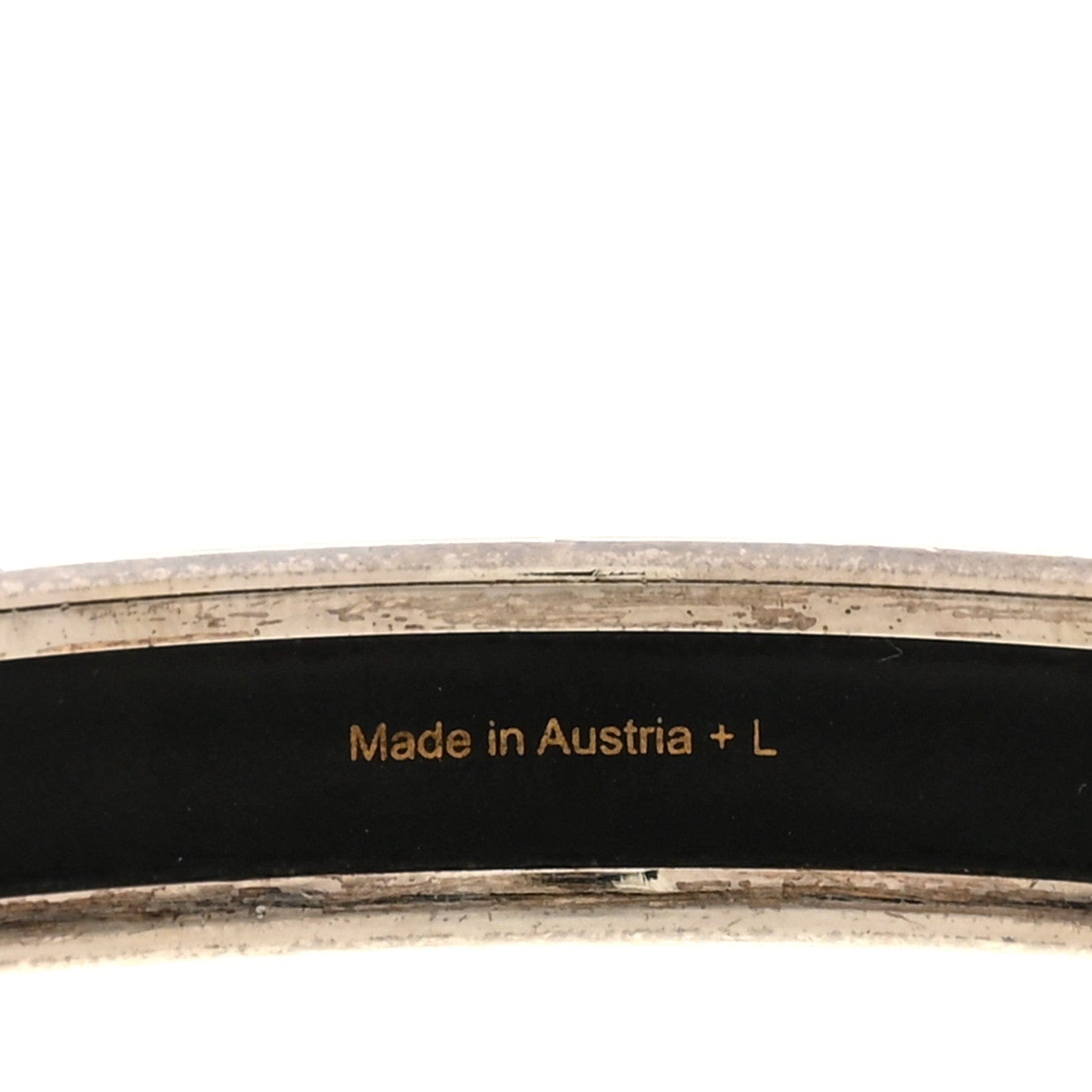 Hermes Enamel Printed Narrow Caleche Bracelet 70 Black