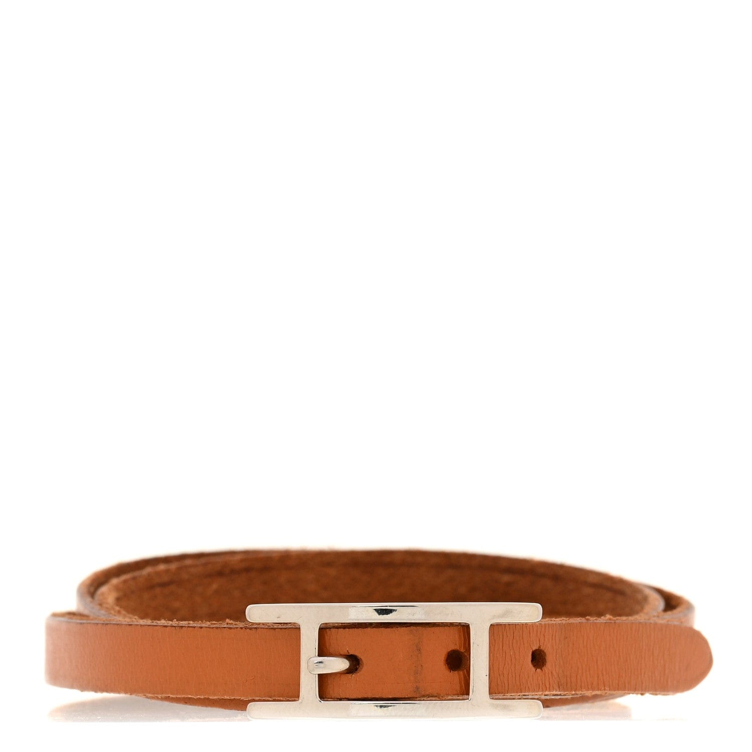 Hermes Barenia Hapi 3 mm Triple Tour Bracelet Fauve