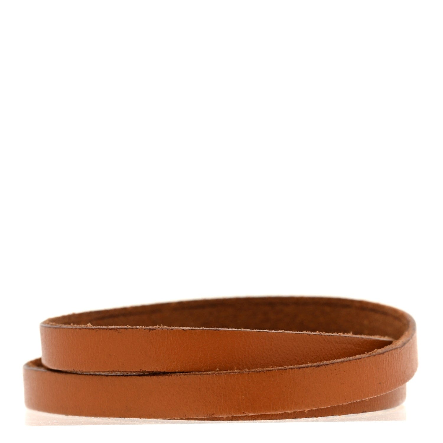 Hermes Barenia Hapi 3 mm Triple Tour Bracelet Fauve