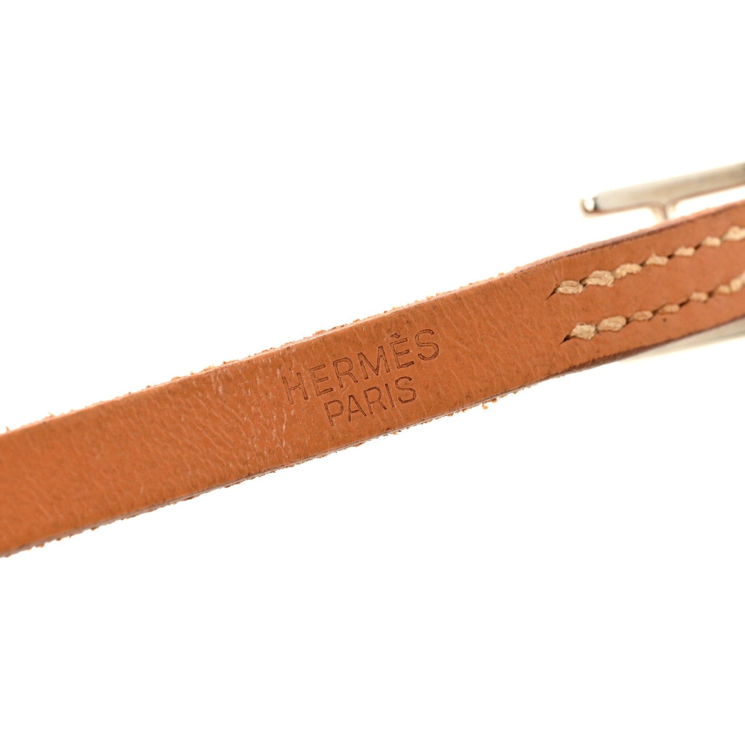 Hermes Barenia Hapi 3 mm Triple Tour Bracelet Fauve