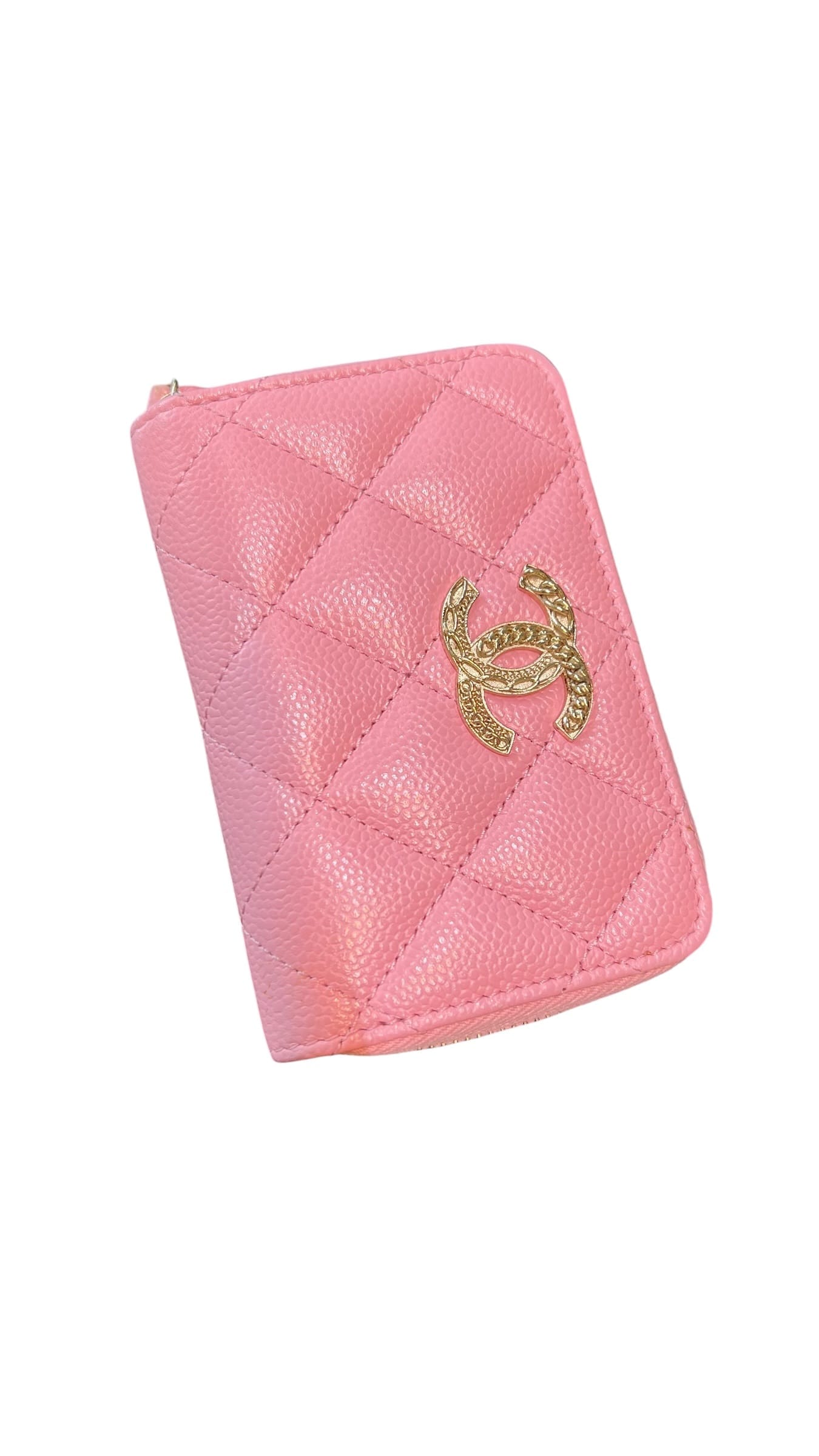 Chanel Card Holder Pink Caviar GHW Microchipped NEW SSLG1051
