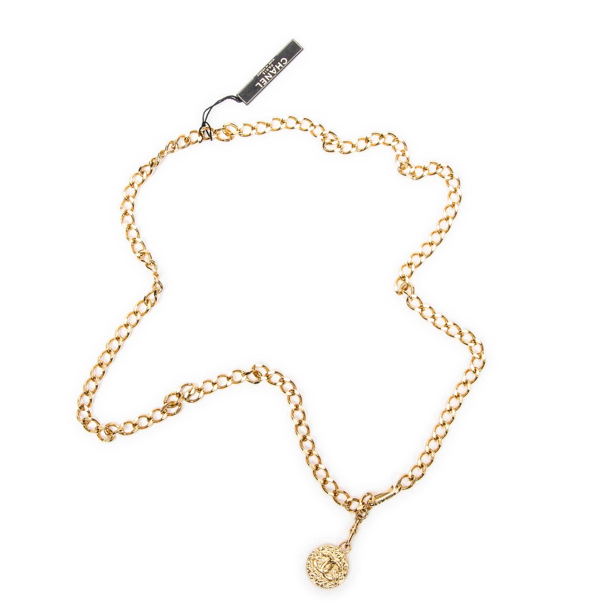 Chanel Gold Stainless Steel without Nickel CC Medallion Chain Belt ABC0027