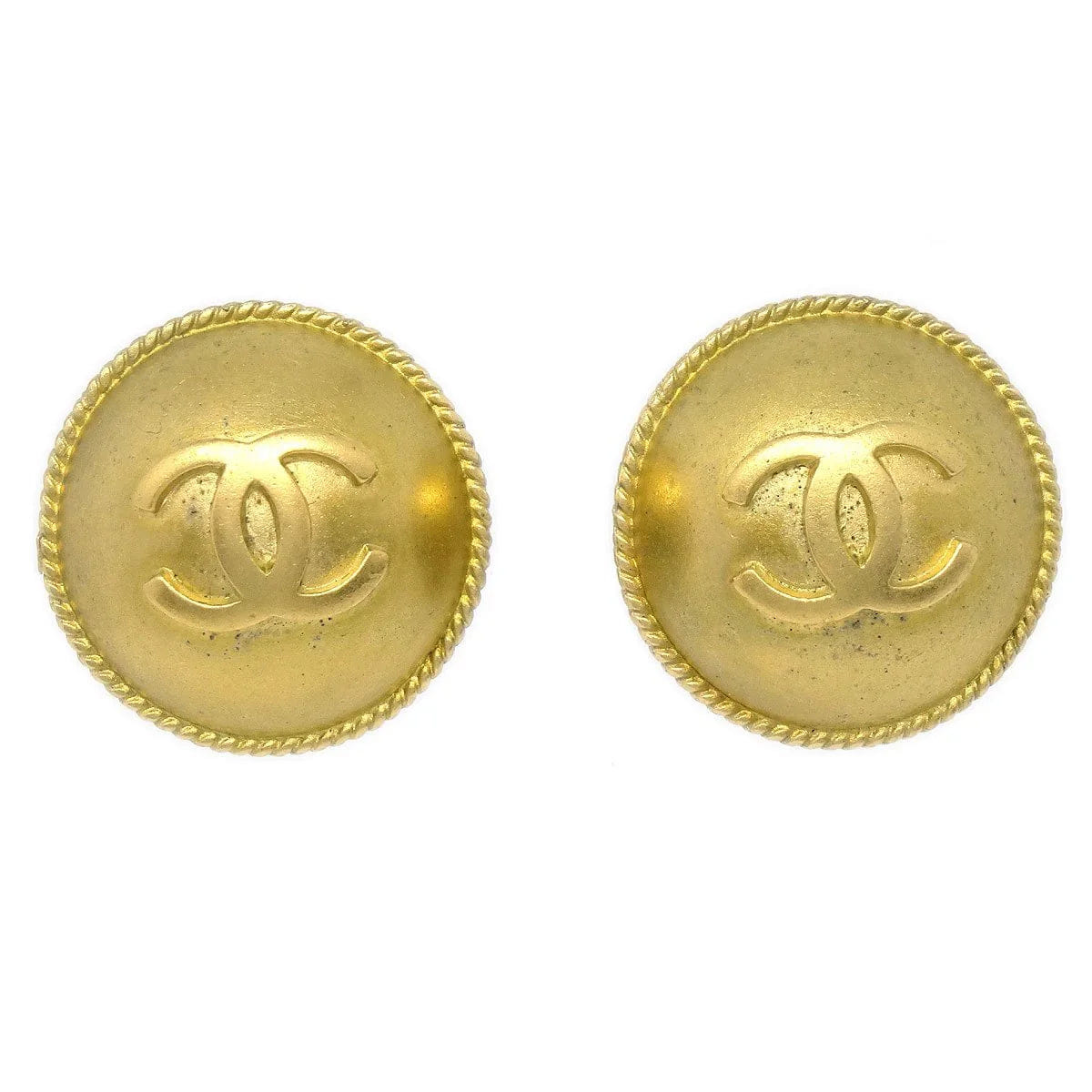 Chanel 1995 Gold Rope Edge Earrings