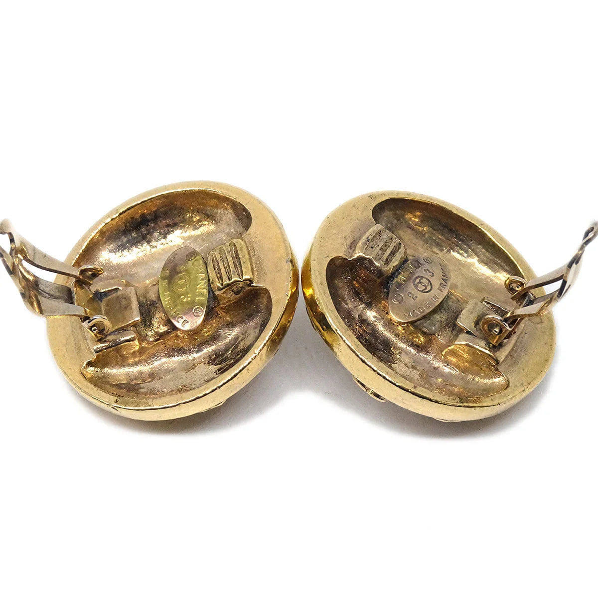 Chanel 1988 Crystal & Gold Earrings Clip - On 23