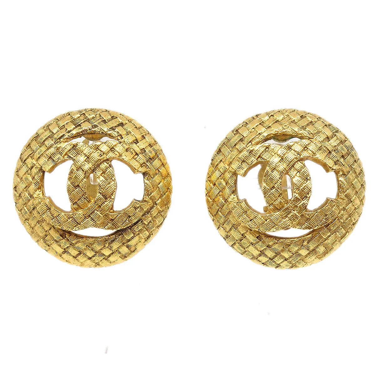 Chanel Button Earrings Gold Clip - On 29/2889