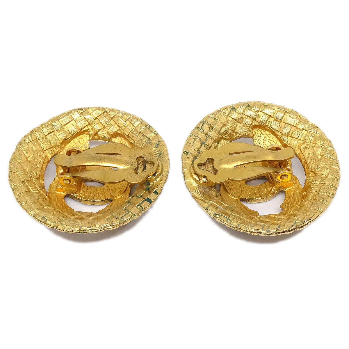 Chanel Button Earrings Gold Clip - On 29/2889