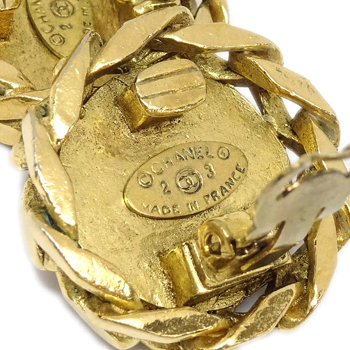 Chanel 1988 Crystal & Gold CC Earrings Clip - On 23