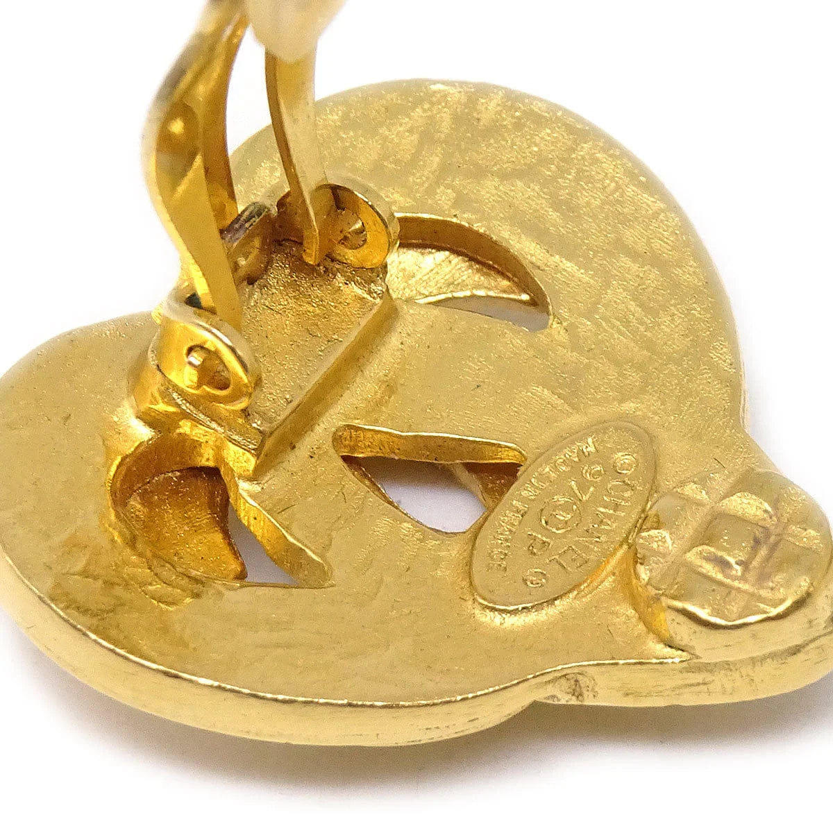 Chanel 1997 Heart Earrings Gold Clip - On 97P
