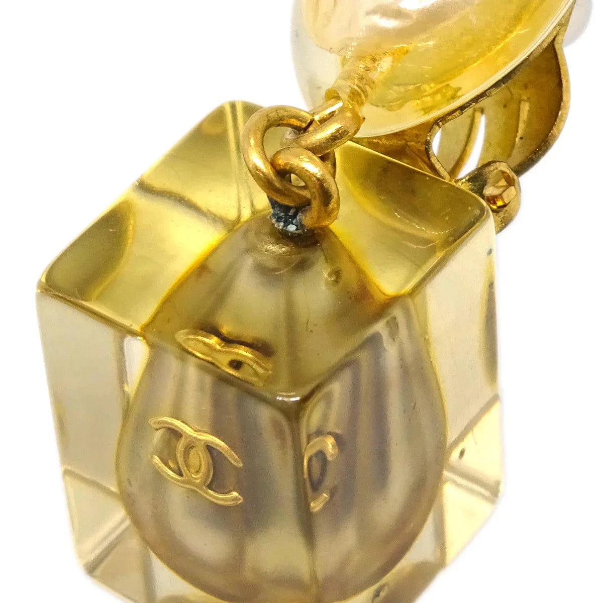 Chanel Costume Pearl Dangle Earrings Clip - On 97P