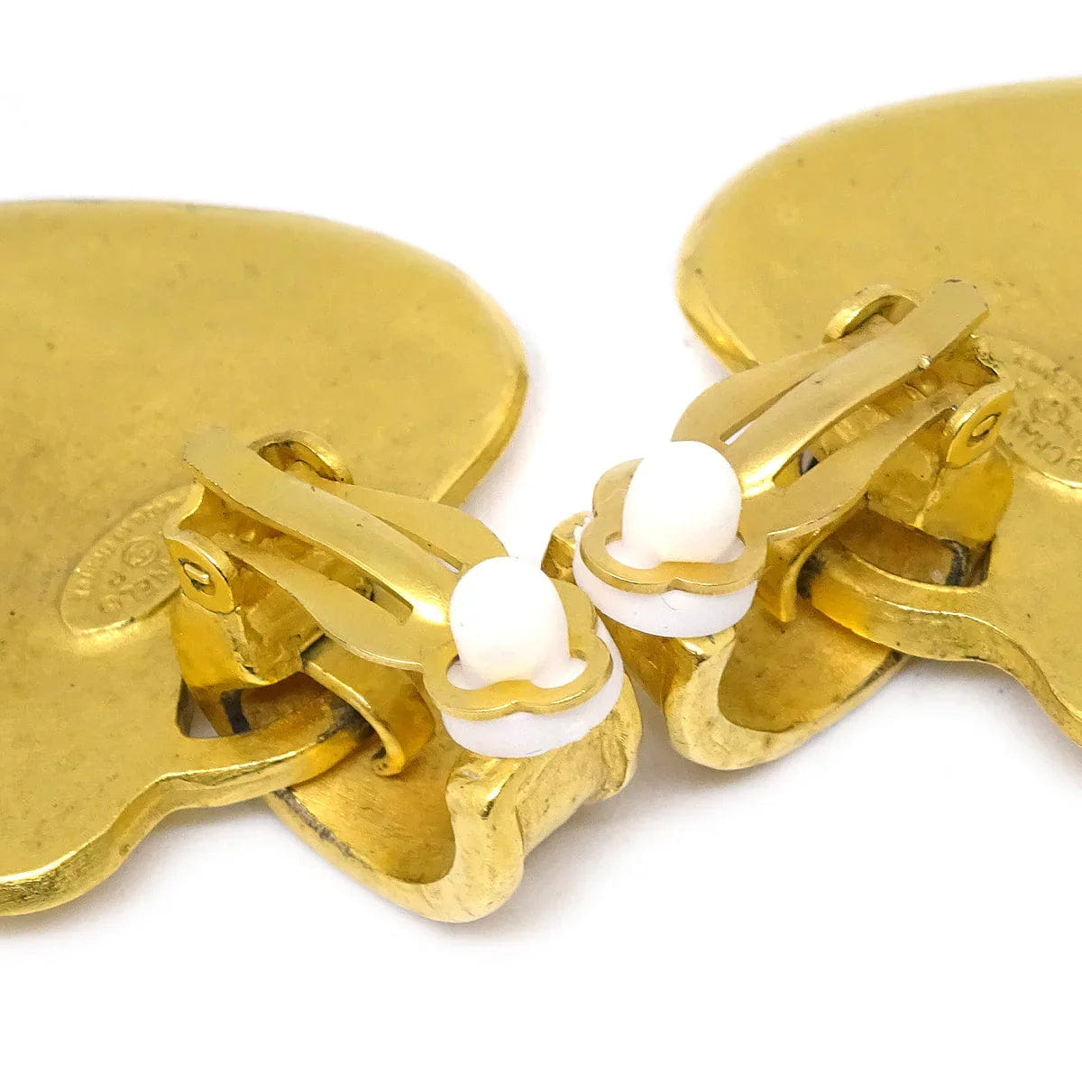 Chanel Dangle Heart Earrings Clip - On Gold 95P