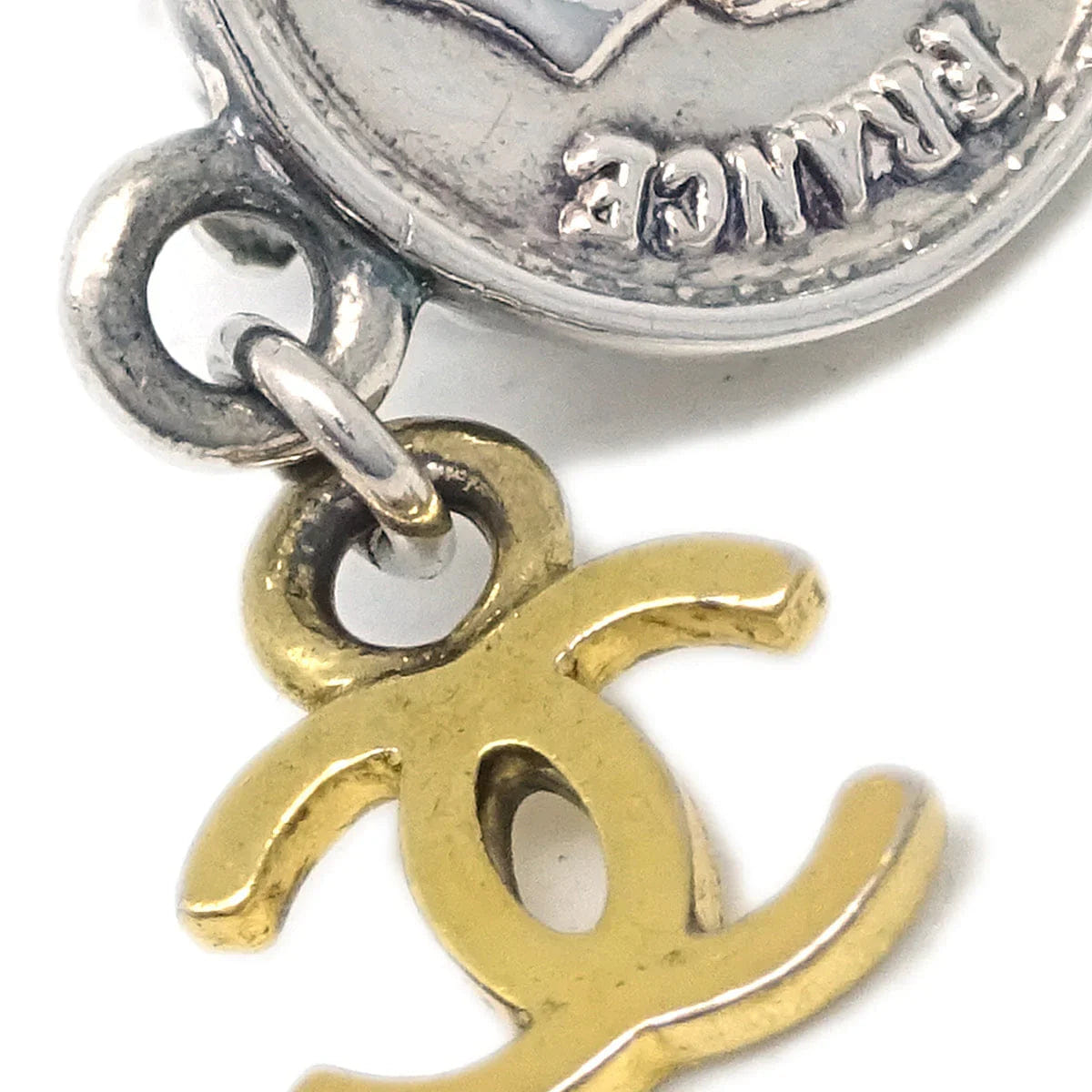 Chanel Silver Dangle Earrings Clip - On 97P
