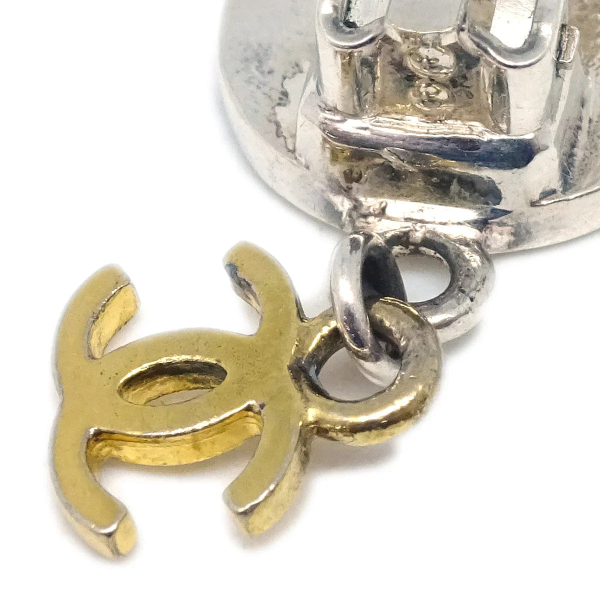 Chanel Silver Dangle Earrings Clip - On 97P