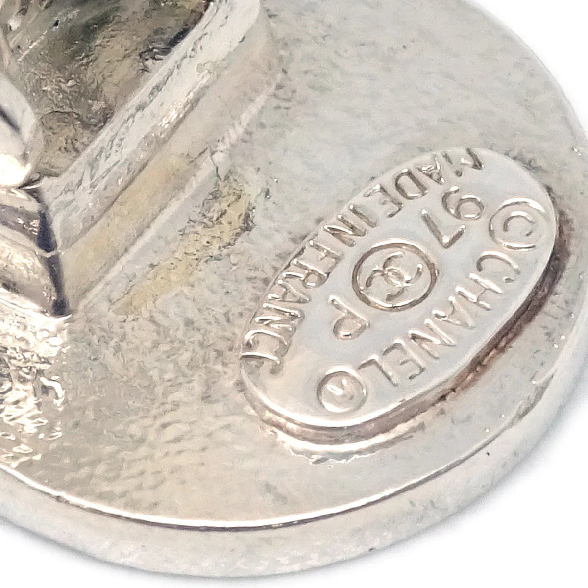 Chanel Silver Dangle Earrings Clip - On 97P