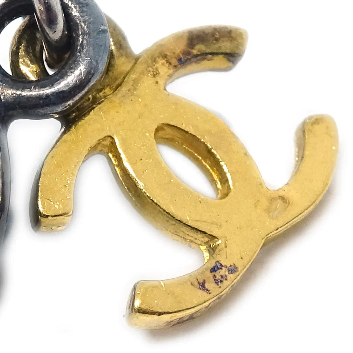 Chanel Silver Medallion Dangle CC Earrings Clip - On 96P