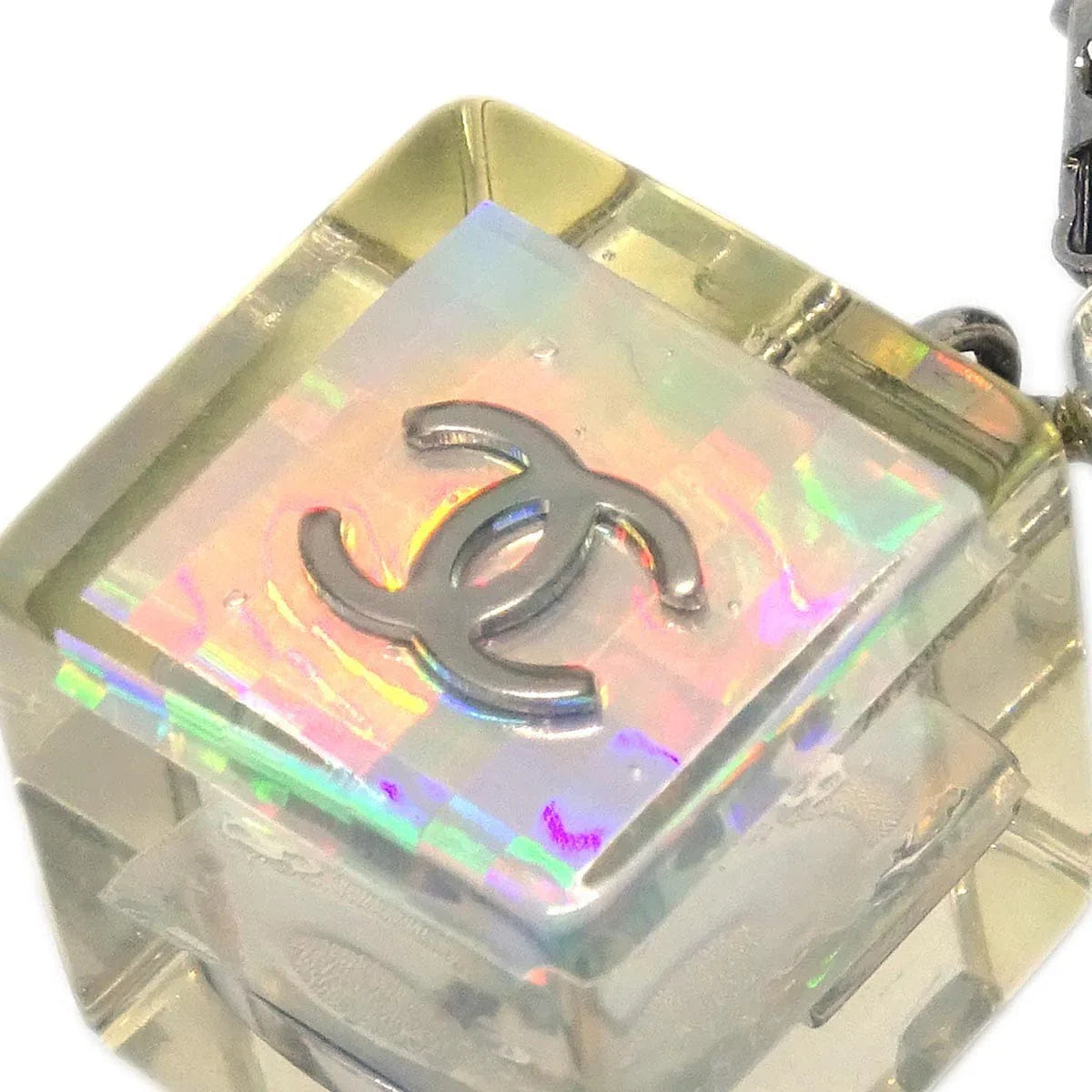 Chanel Dangle Cube Earrings Clip - On Clear 97P