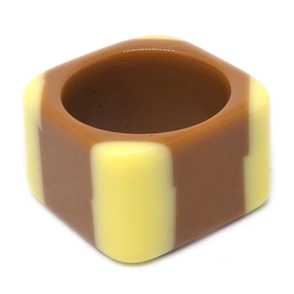 Chanel Ring Acrylic Brown #52 #12 01A