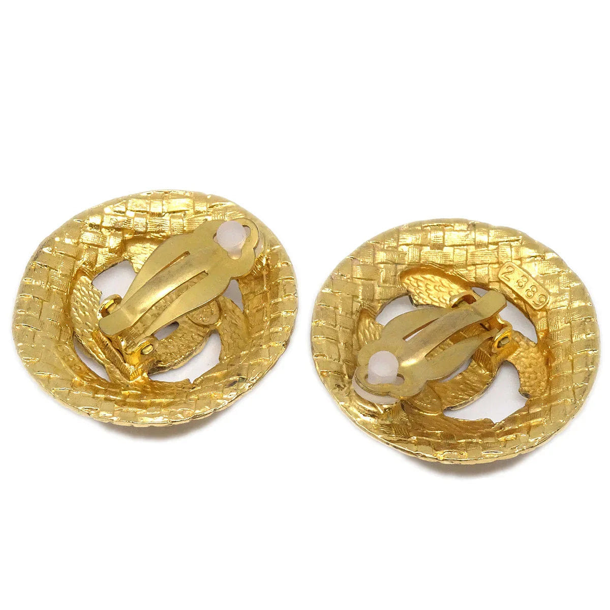 Chanel Button Earrings Clip - On Gold 29/2889