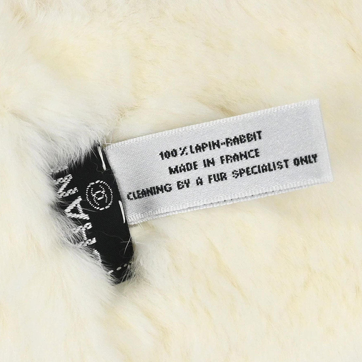 Chanel White Lapin Fur Bracelet Bangle Wristband