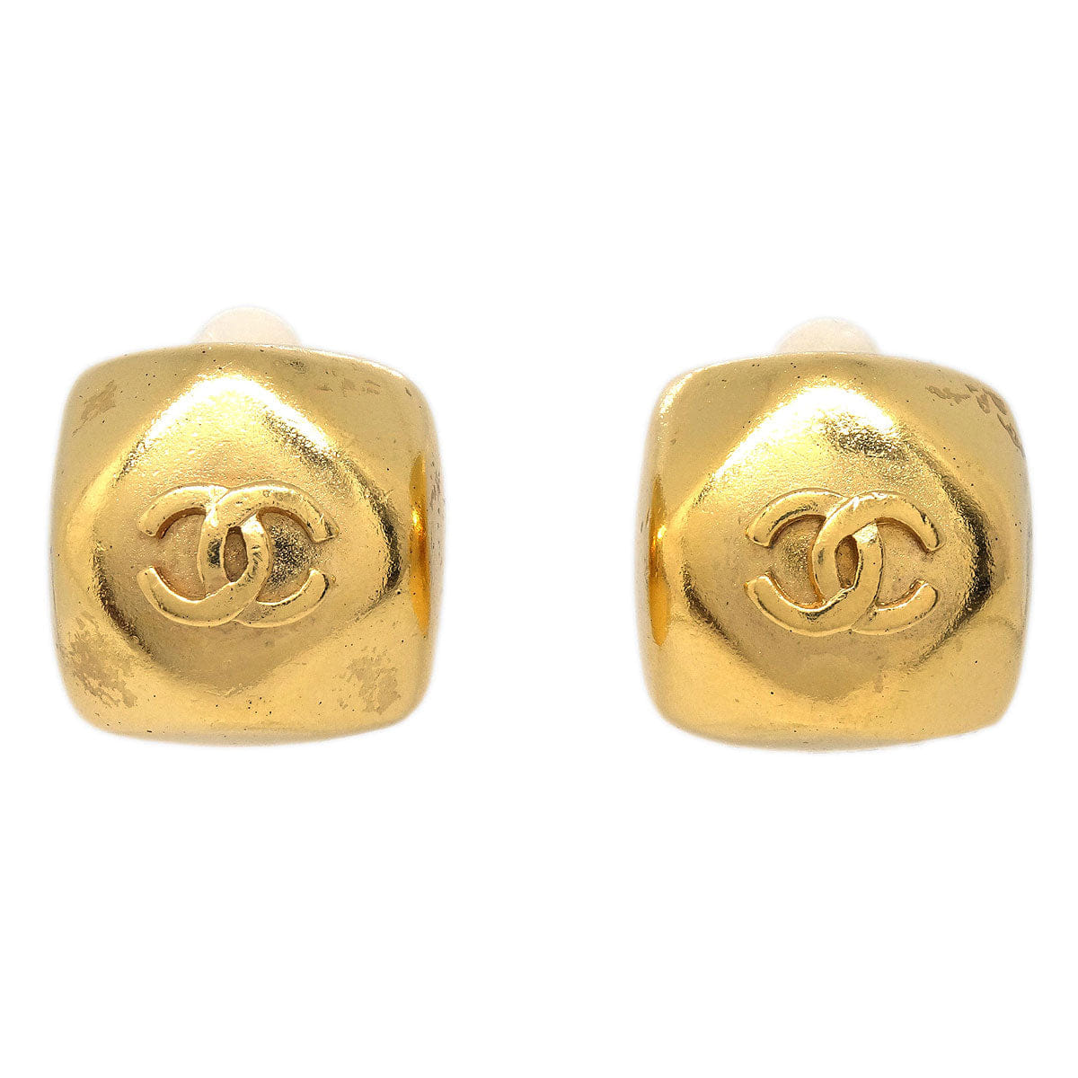 Chanel Square Clip - On Earrings Gold 98A
