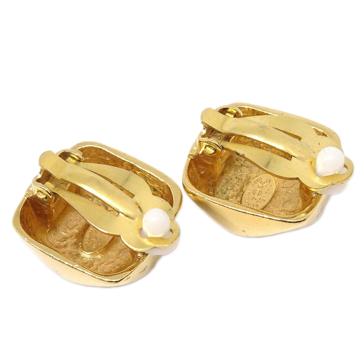 Chanel Square Clip - On Earrings Gold 98A