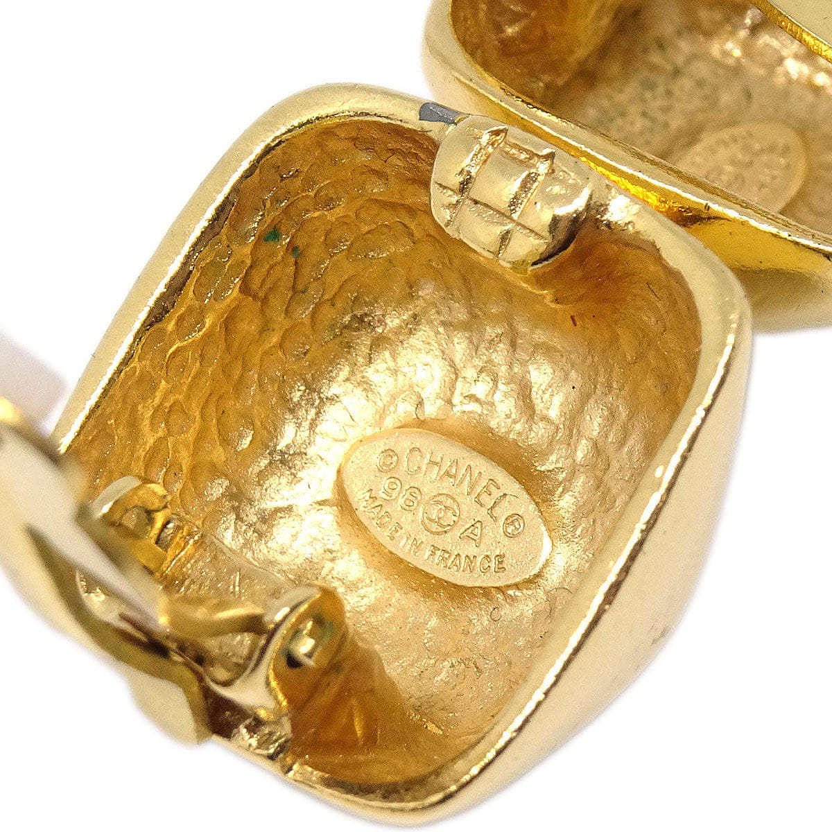 Chanel Square Clip - On Earrings Gold 98A