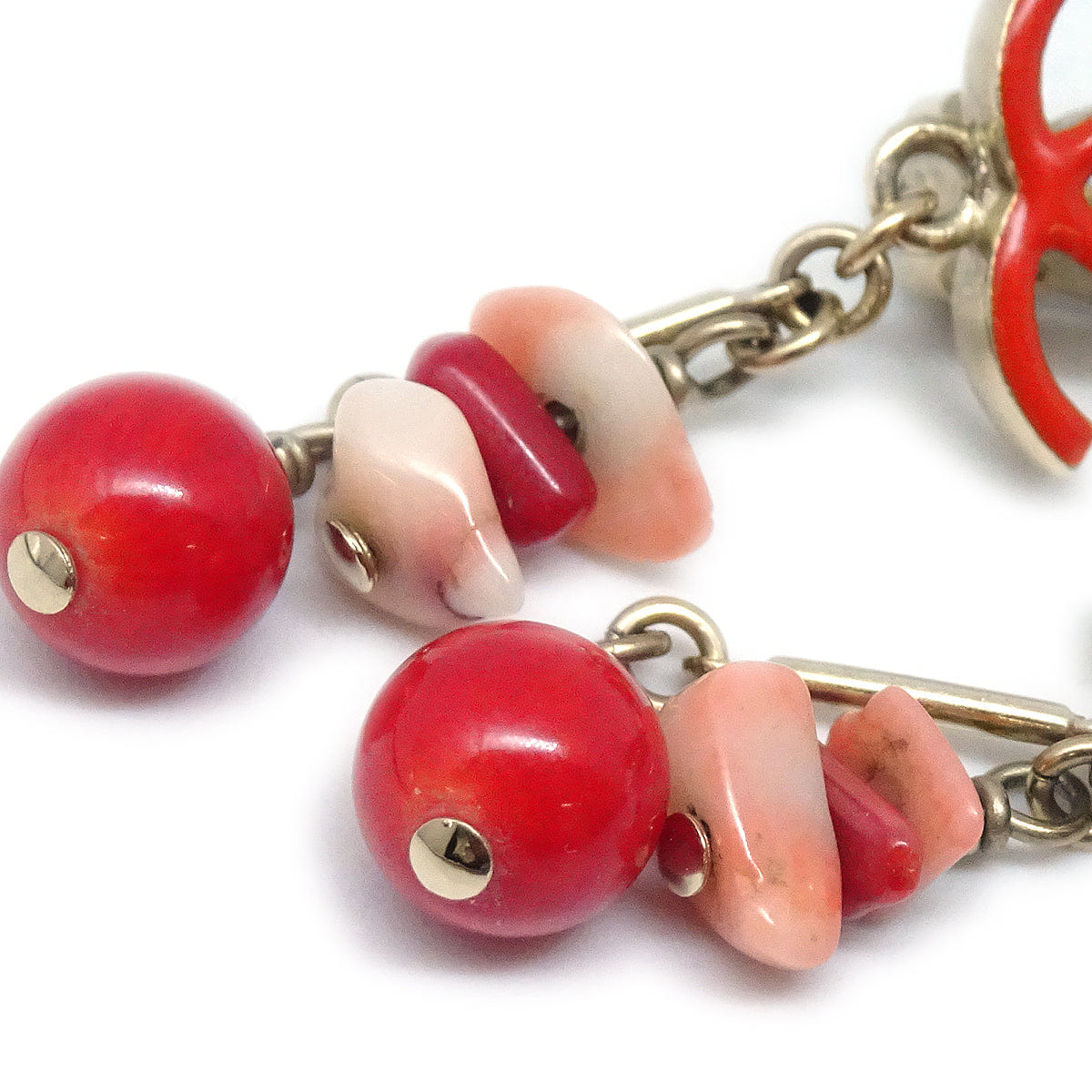 Chanel Dangle Earrings Clip - On Red A11C