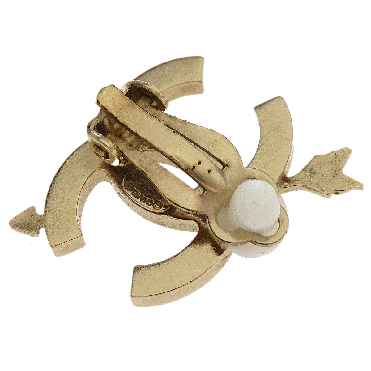 Chanel Gold CC And Arrow Earrings Clip - On 10P