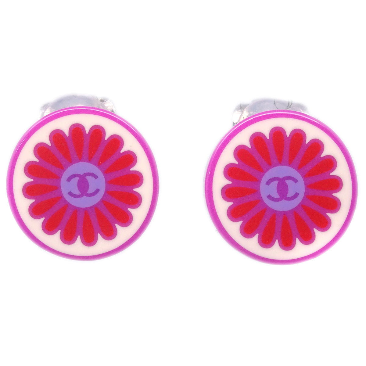 Chanel Floral Earrings Clip - On Pink 04P
