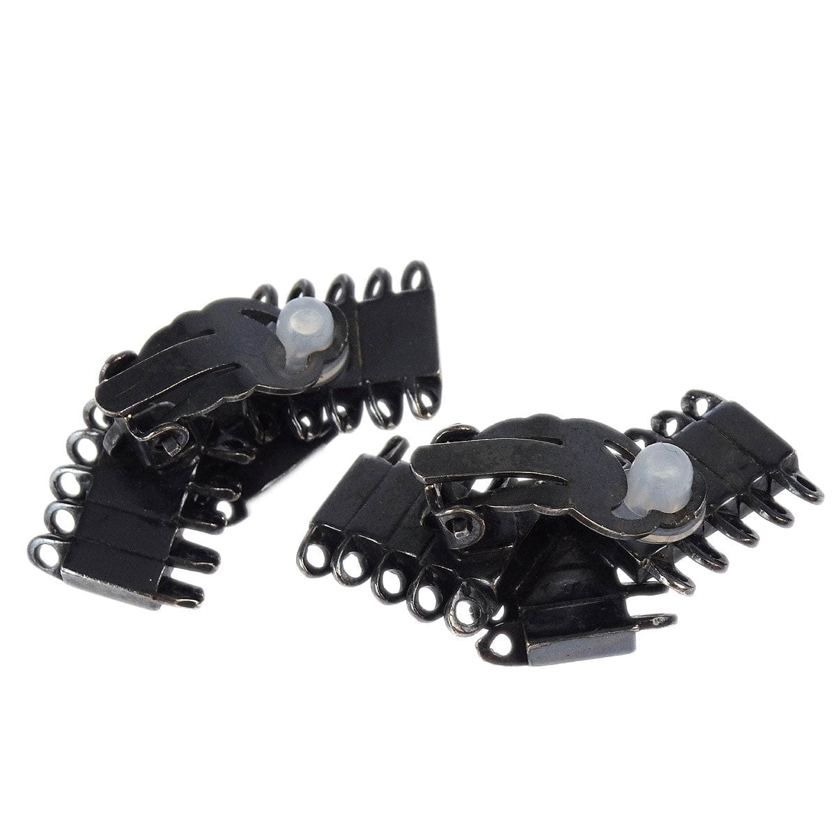 Chanel Earrings Clip - On Silver 98P