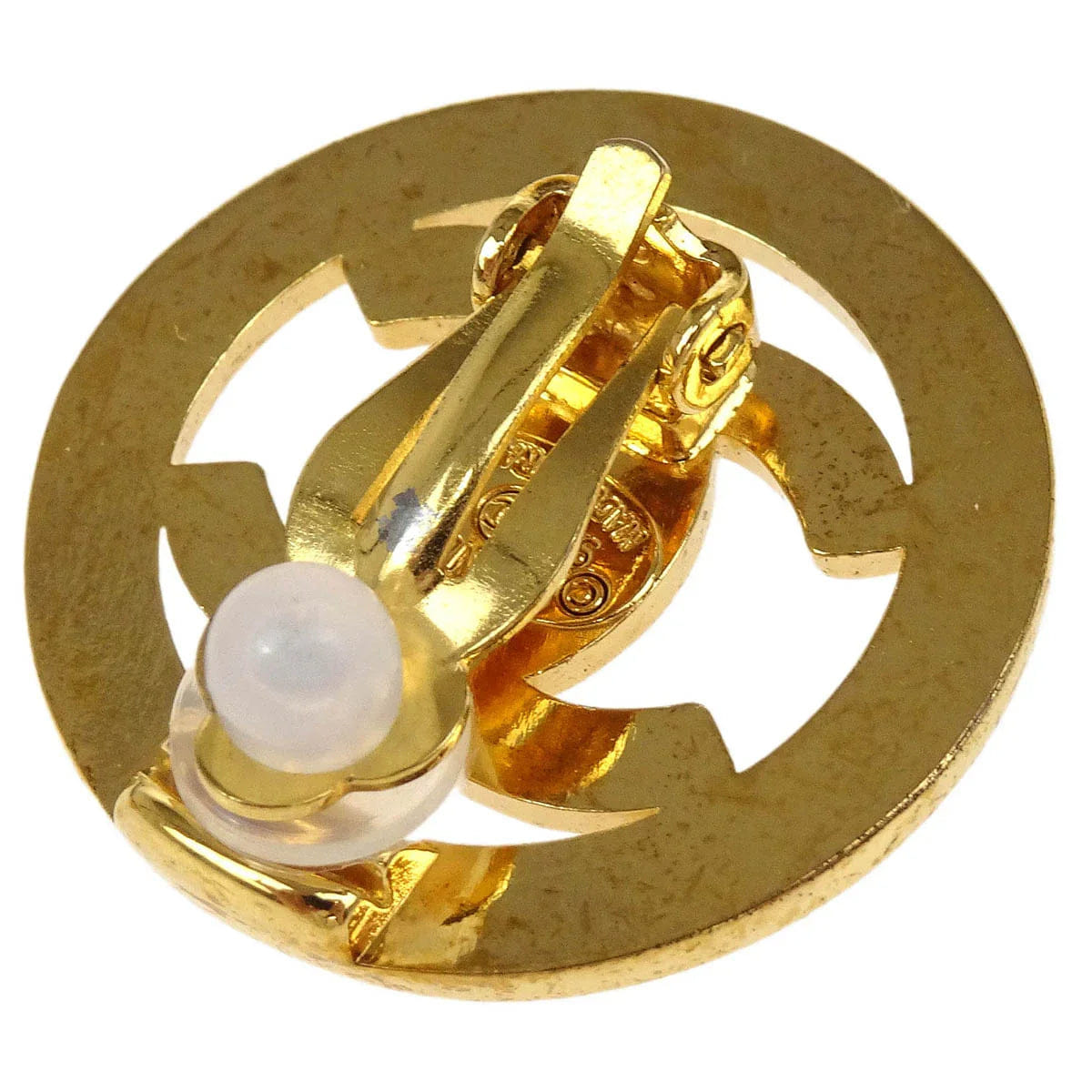 Chanel Turnlock Button Earrings Gold Clip - On 97P
