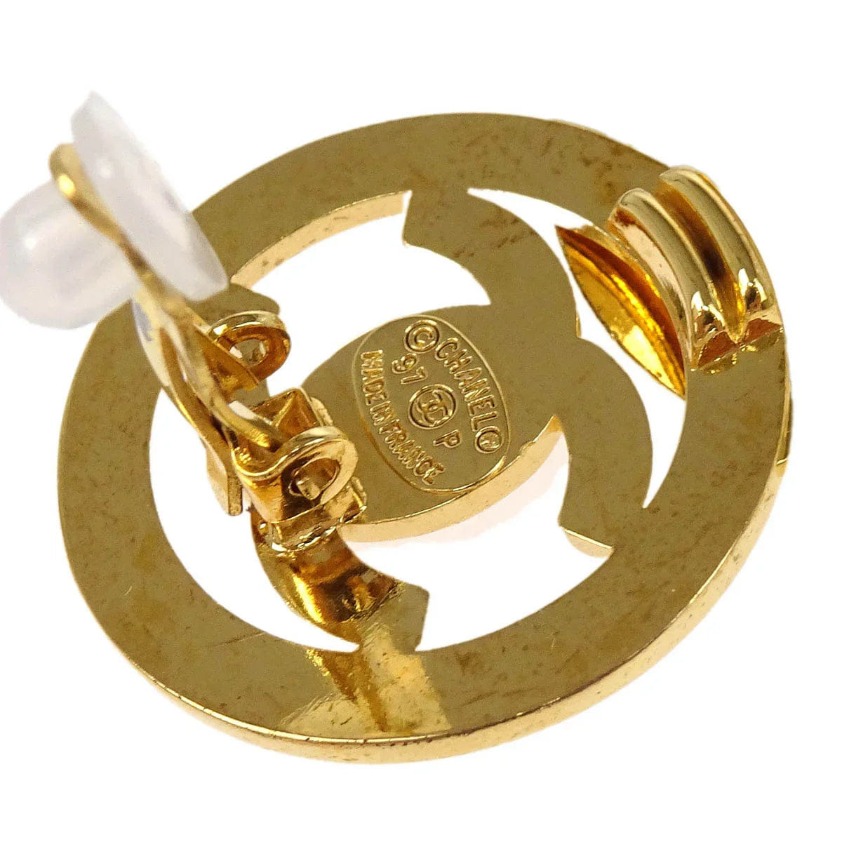 Chanel Turnlock Button Earrings Gold Clip - On 97P
