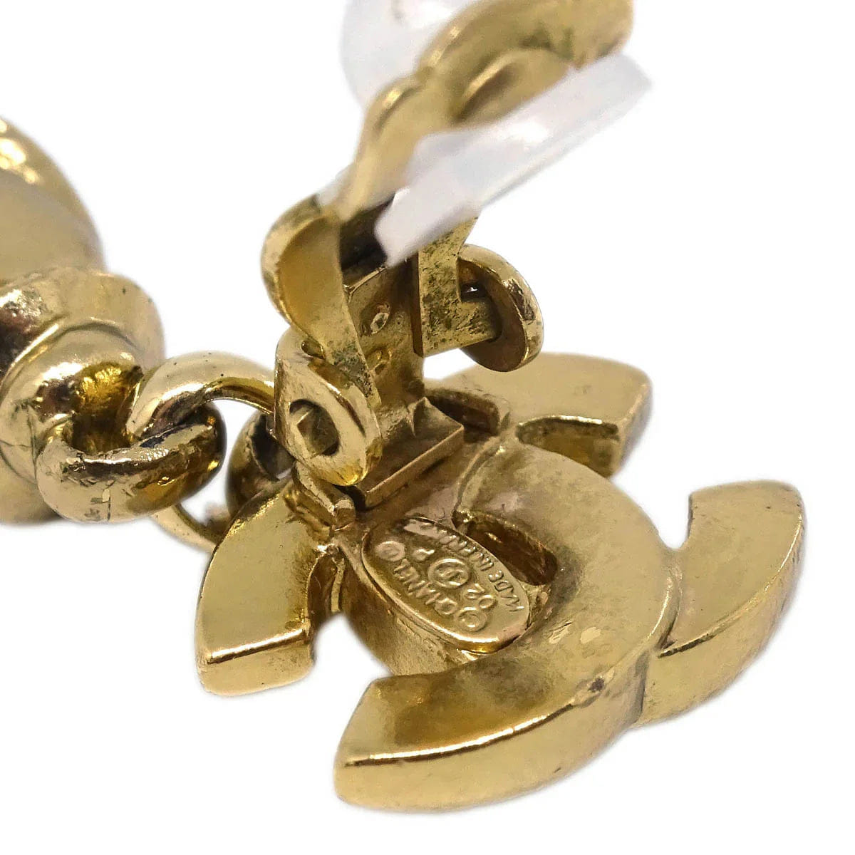 Chanel Dangle Earrings Clip - On Gold 02P