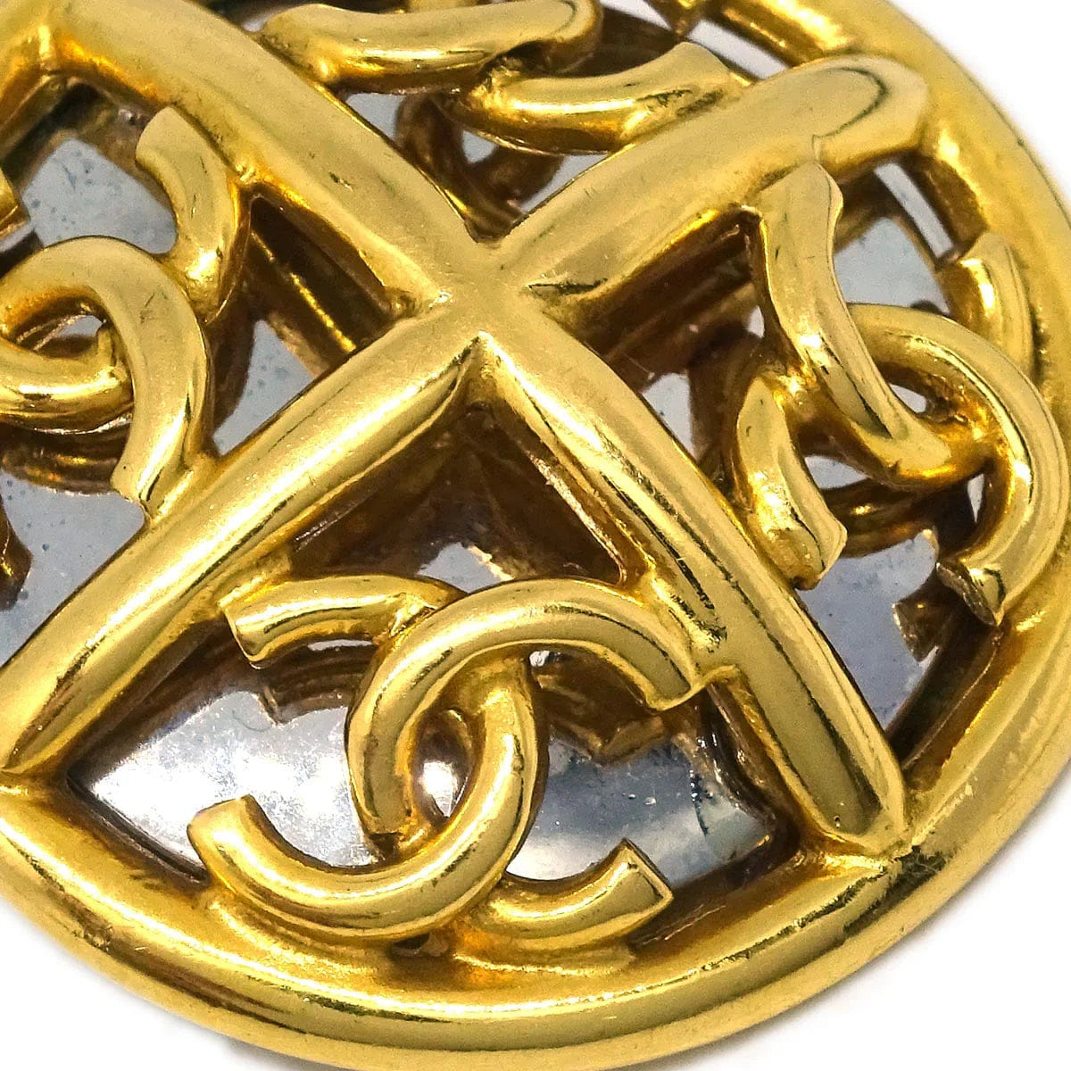 Chanel Button Earrings Clip - On Gold 2940/93P