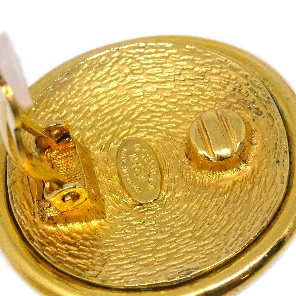 Chanel Button Earrings Clip - On Gold 2940/93P