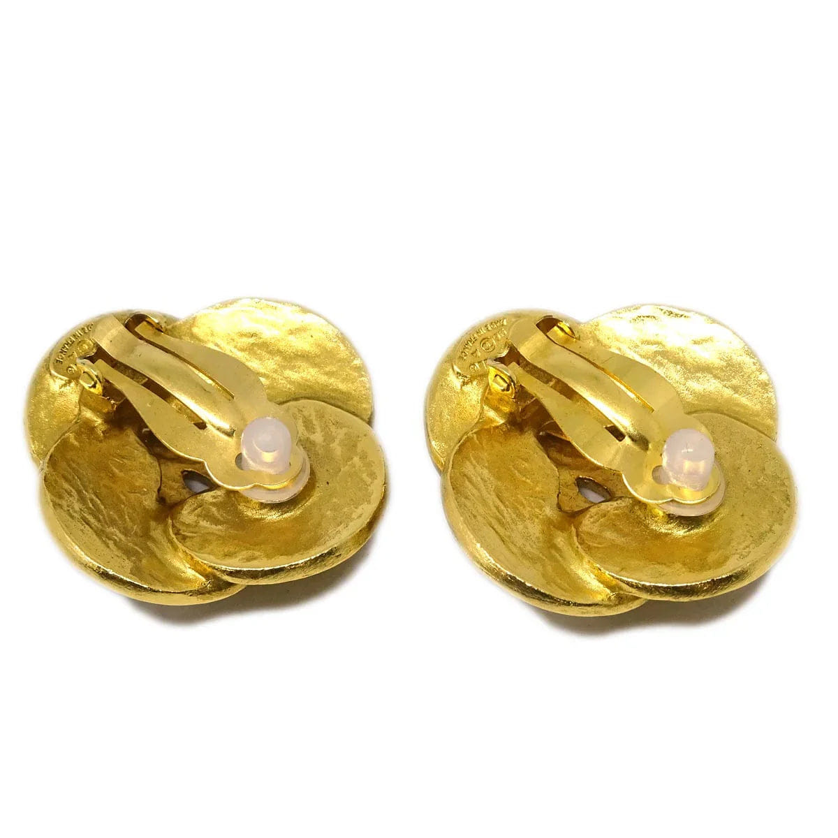 Chanel Clover Earrings Clip - On Gold 96A