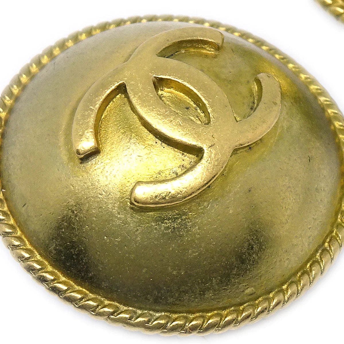 Chanel Button Earrings Gold Clip - On 94A