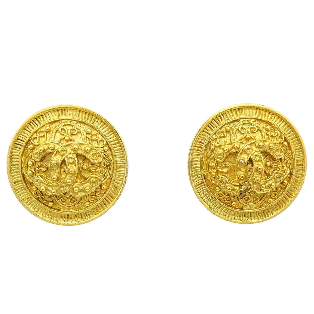 Chanel 1994 Filigree Earrings Clip - On Large