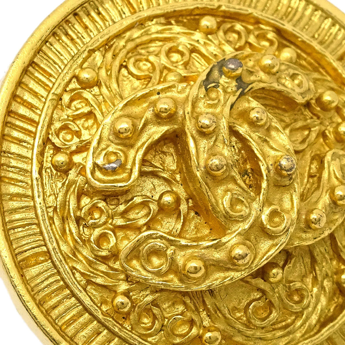 Chanel 1994 Filigree Earrings Clip - On Large