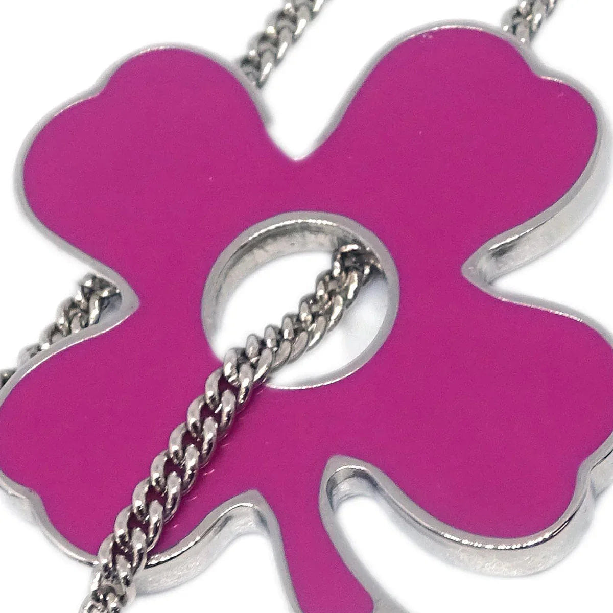 Chanel Silver CC Clover Chain Bracelet 04P