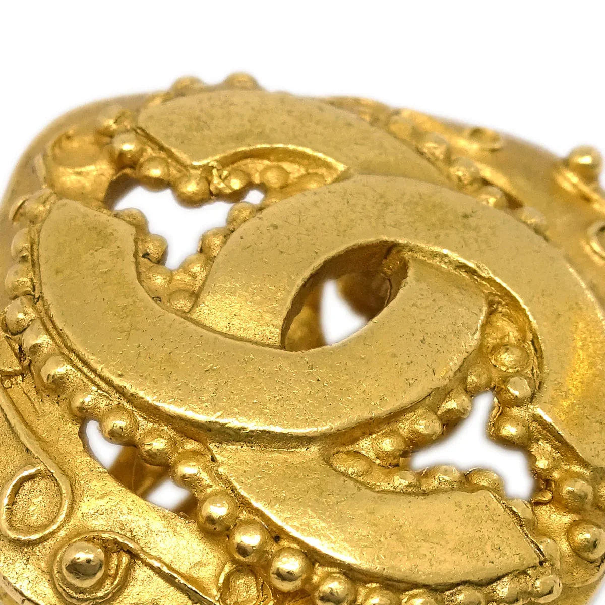 Chanel Rhombus Earrings Clip - On Gold 96A