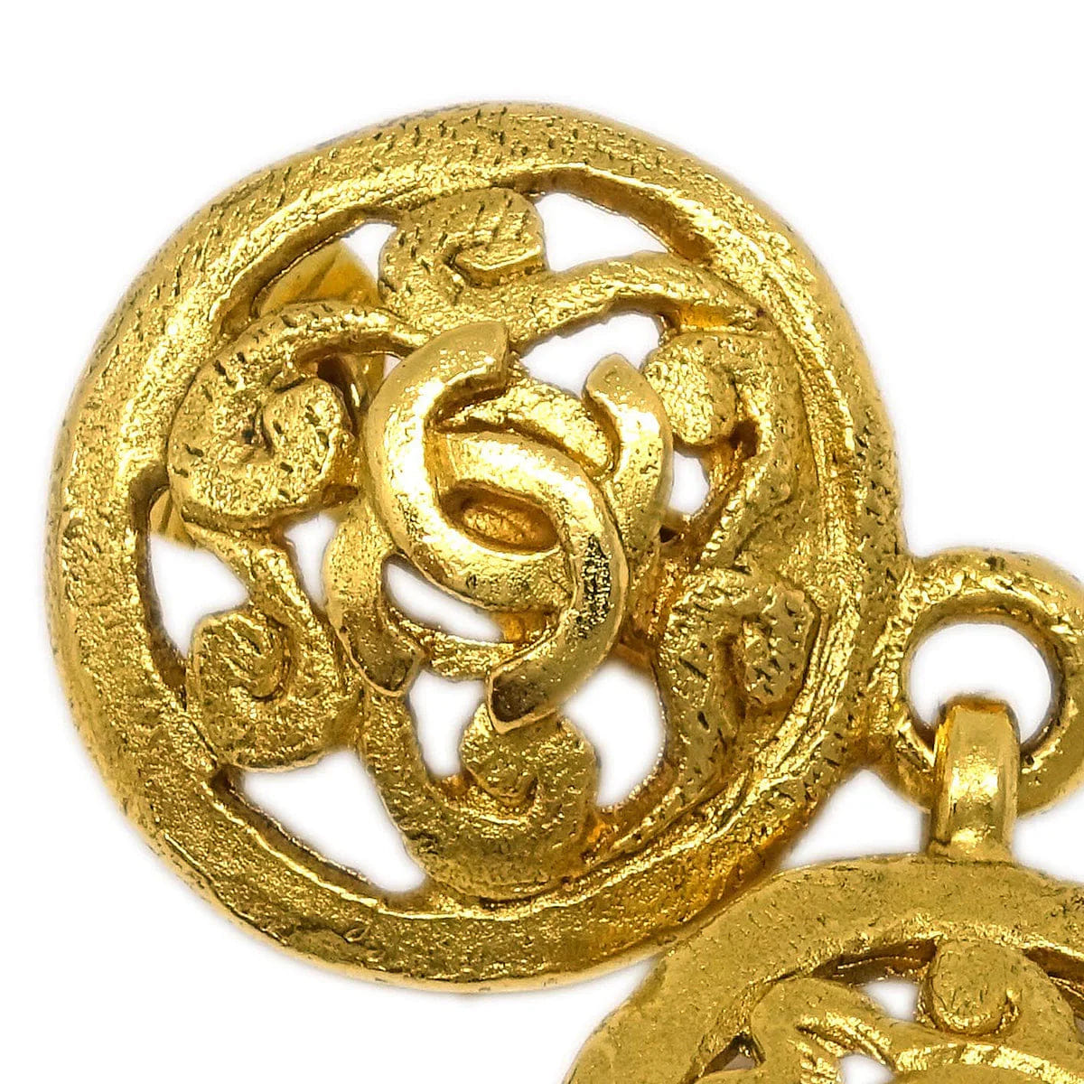 Chanel Dangle Earrings Clip - On Gold 95A