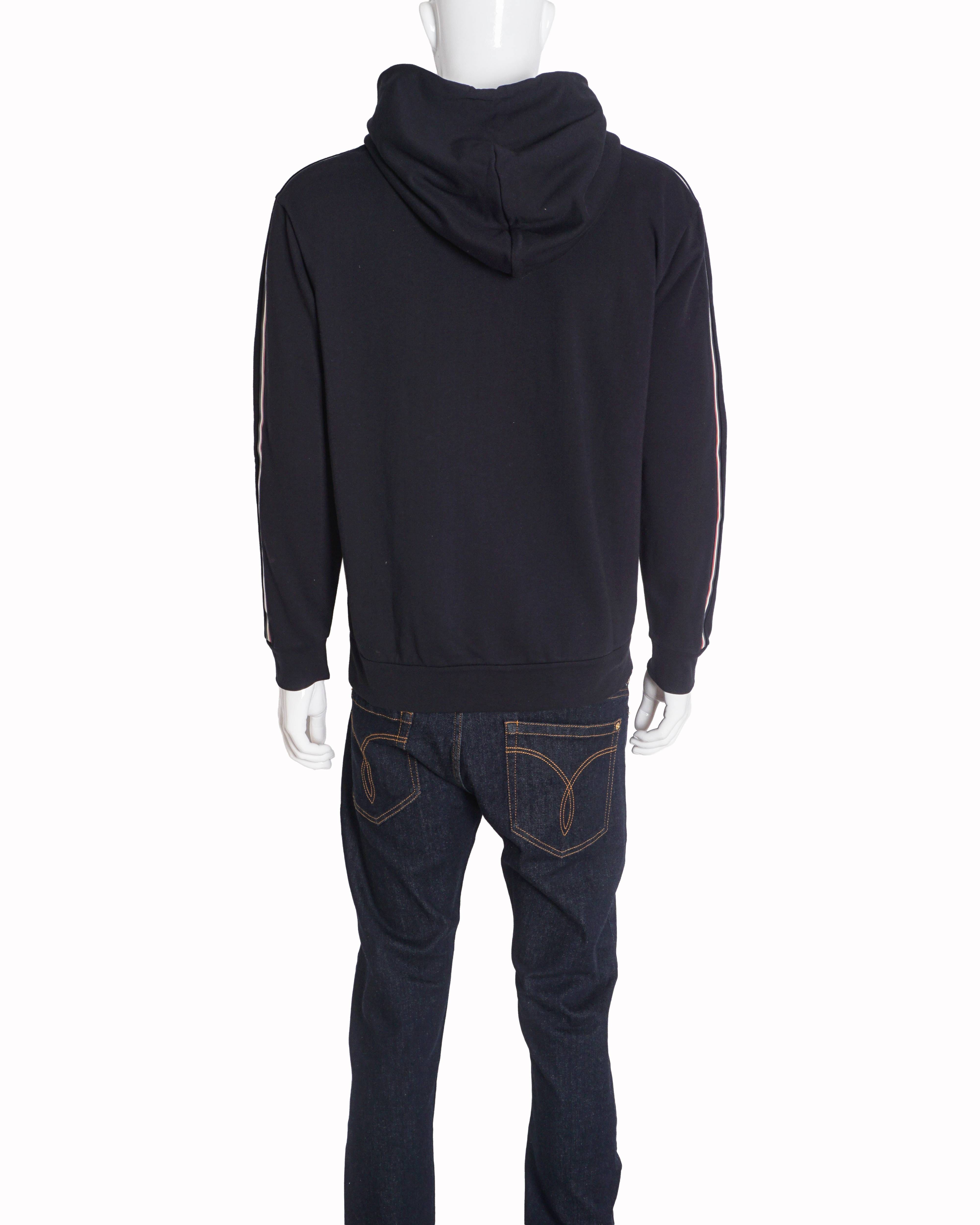Moncler Navy Blue Oversized Tonal Logo Zip - Up Hoodie