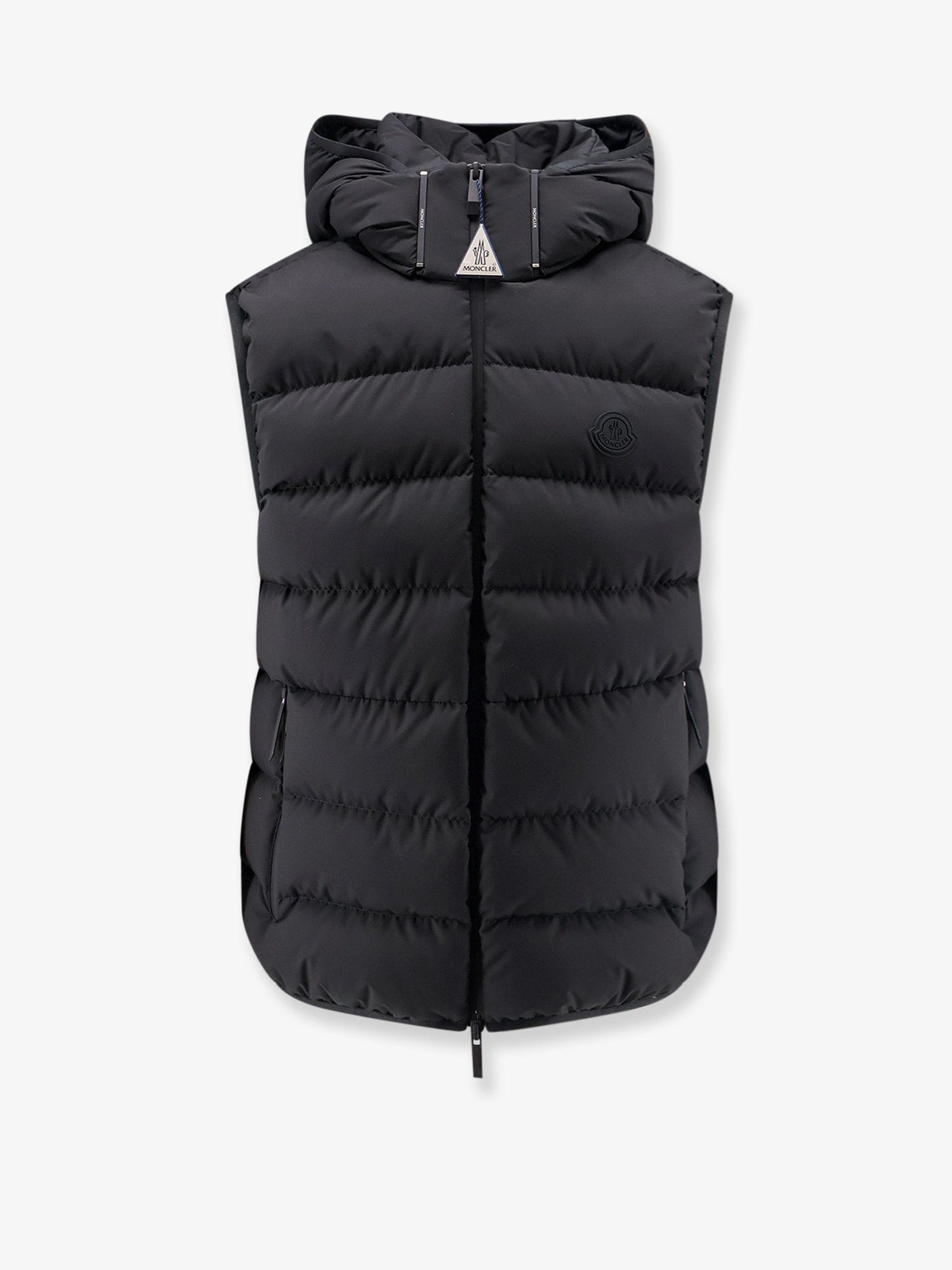 Moncler Arinella Matt Black sleeveless down jacket
