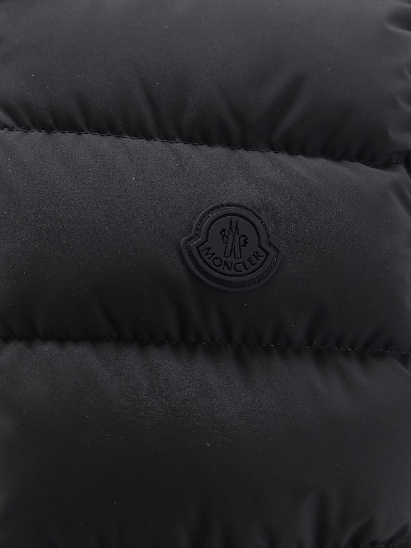Moncler Arinella Matt Black sleeveless down jacket